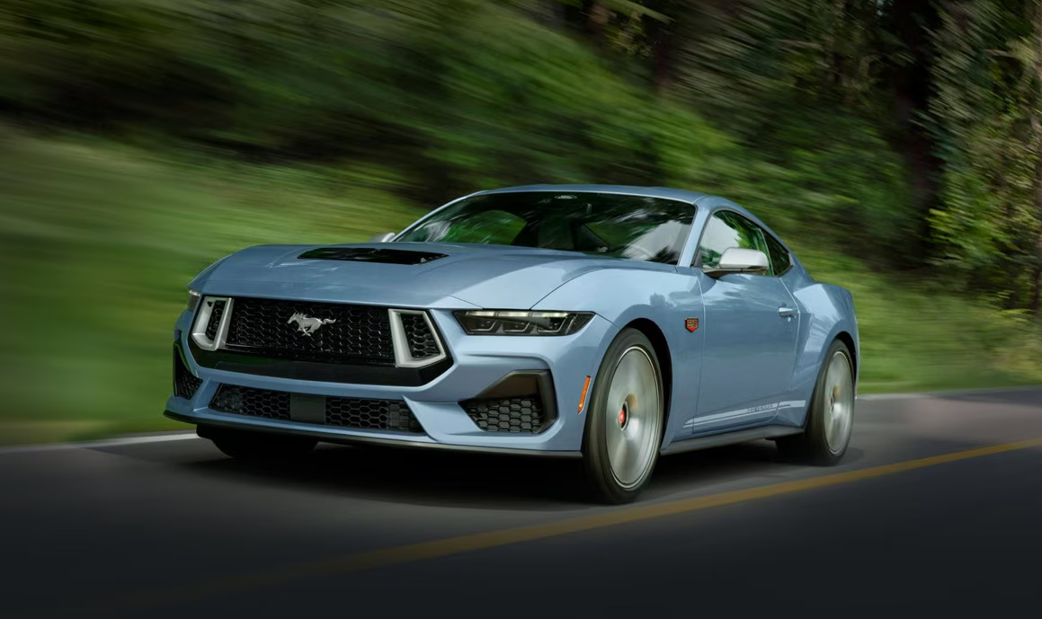 Blue 2026 Ford Mustang GT on the road