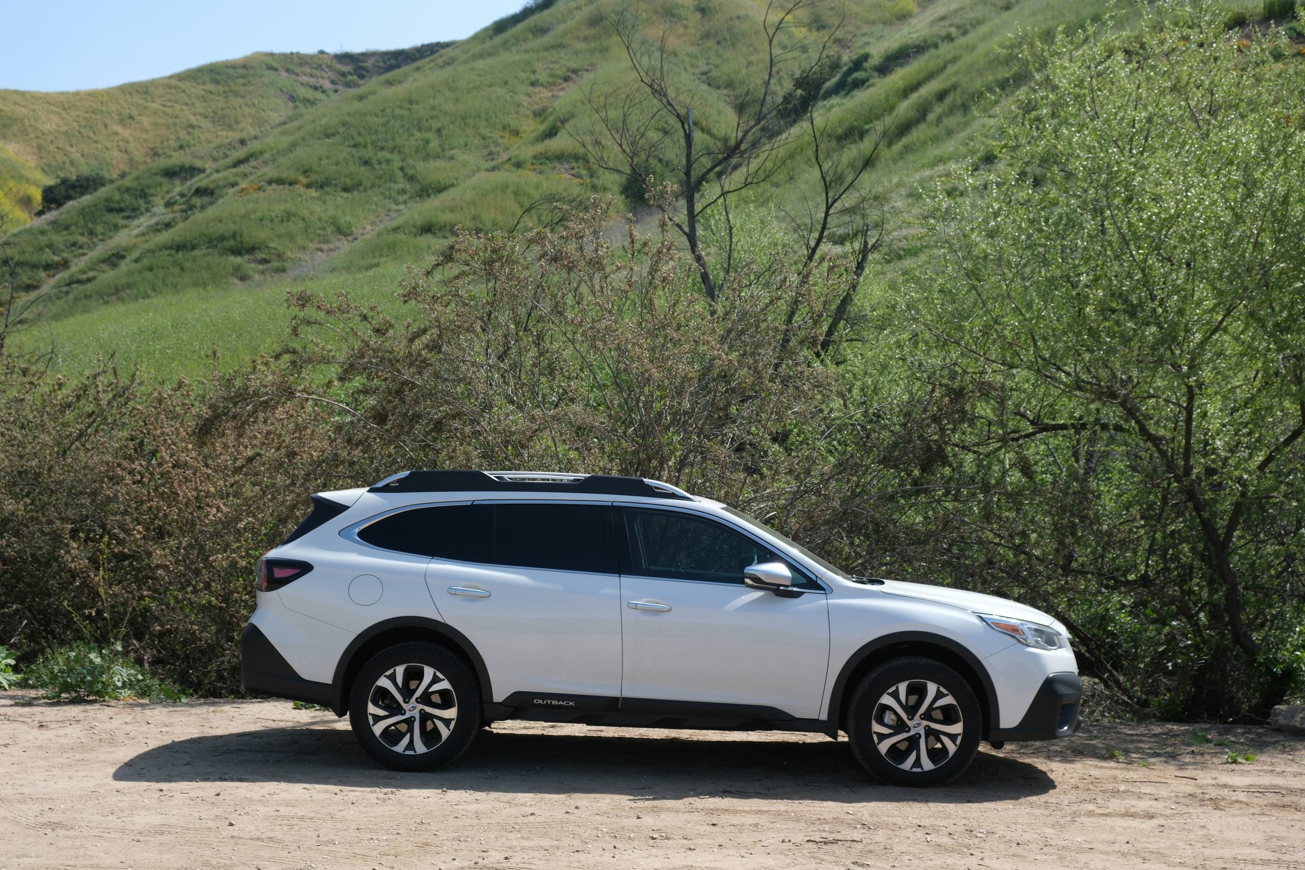 White Subaru Outback