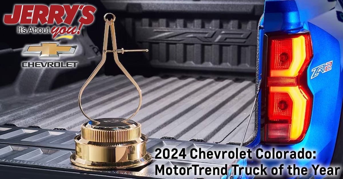 MotorTrend Award on the back of a 2024 Chevrolet Colorado