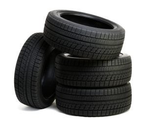 A pile of tires stacked near Anderson, Indiana.