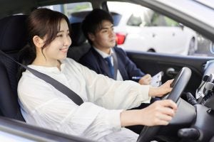 A person test driving a new car near Indianapolis, Indiana.