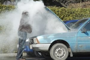 An engine overheating near Indianapolis, Indiana