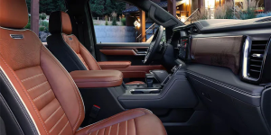 An interior photo of a 2025 GMC Sierra 1500 parked outdoors near Carmel, Indiana