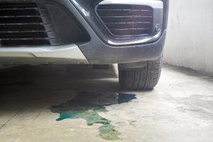 An engine leaking fluid near Fishers, Indiana.