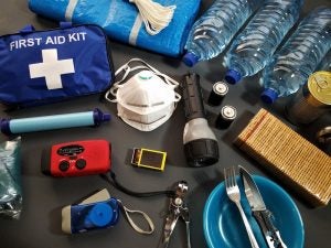Photo of a first aid kit being put together near Fishers, IN.