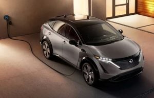A 2024 Nissan ARIYA being charged near Indianapolis, Indiana