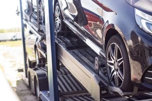 Cars being delivered following a custom order placed near Anderson, Indiana