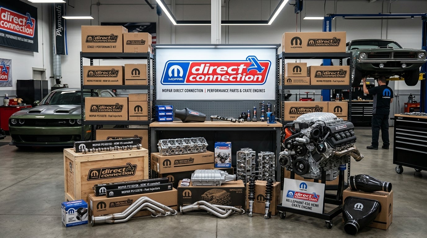 AI generated: Generate an image of Mopar Direct Connection Parts