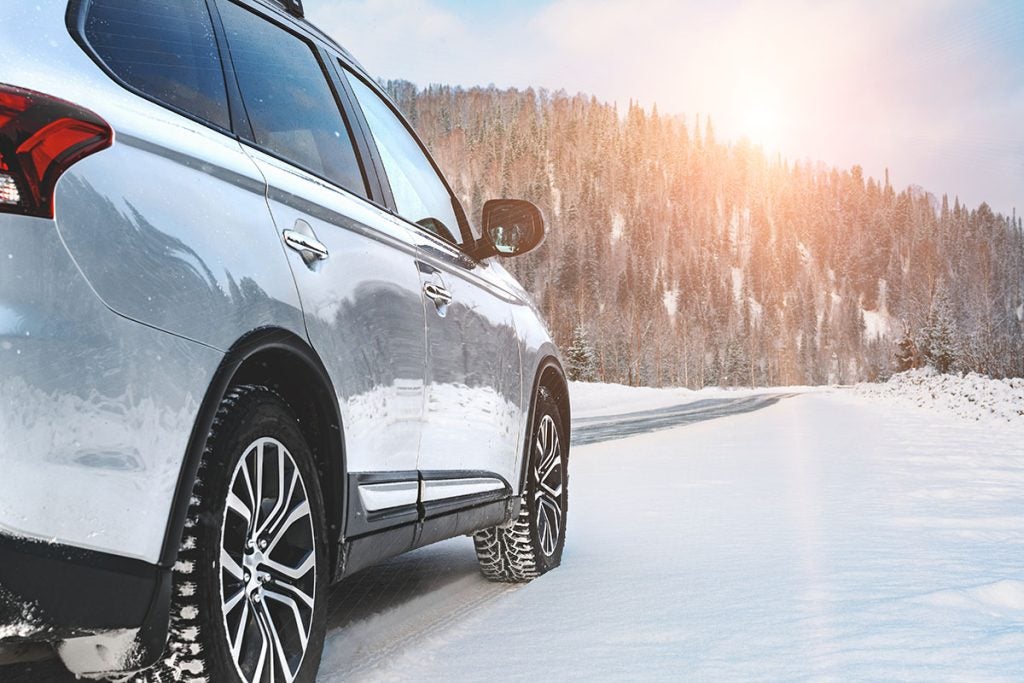 Car on winter road