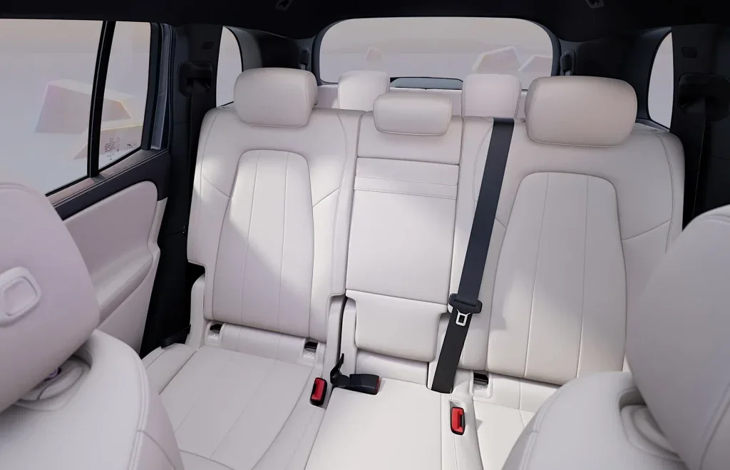 Mercedes-Benz EQB rear seats showing family-friendly interior space and cargo flexibility for trips.