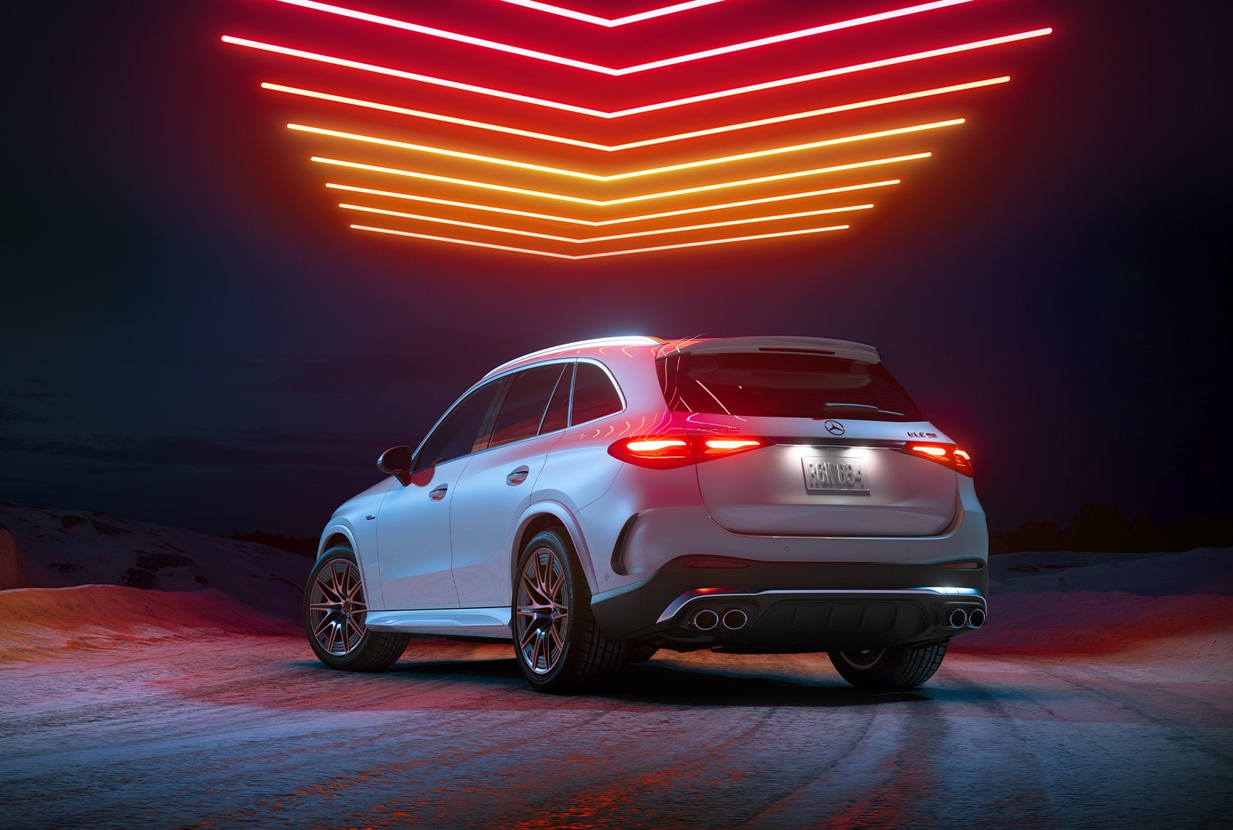 Rear view of a Mercedes-Benz GLE SUV featured in a GLE vs. GLC comparison.
