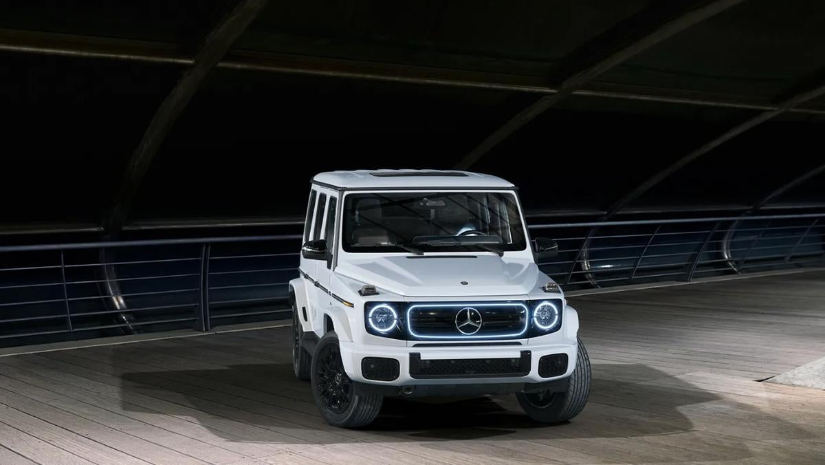 Front view of a Mercedes-Benz G-Class highlighting the iconic shape expected to influence the Baby G-Wagen and mini G-Wagen styling.