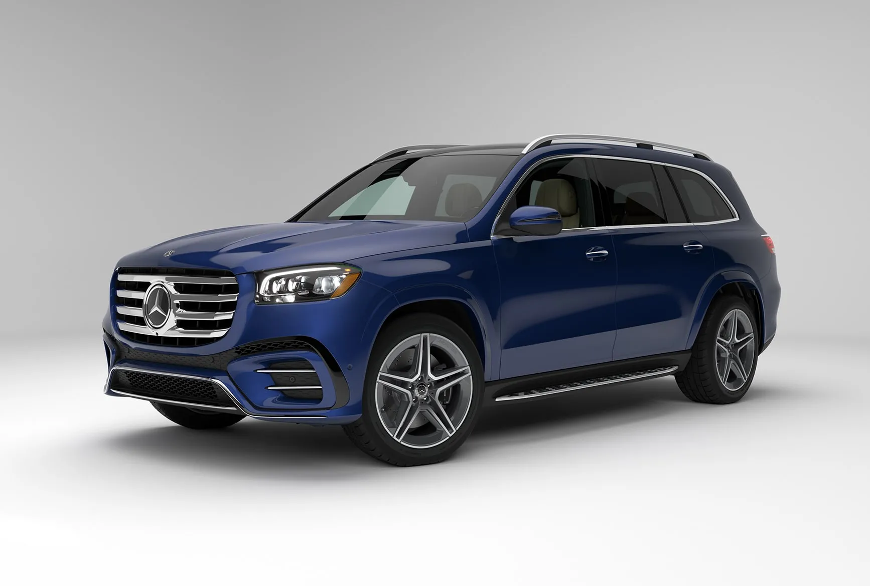 Blue 2027 Mercedes-Benz GLS for summer adventures in Chicagoland.