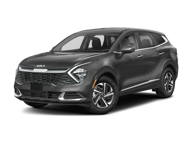 A black Kia Sportage in a white background