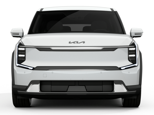 A white Kia EV9 in a white background