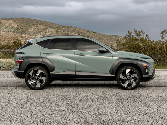A Hyundai Kona parked outside