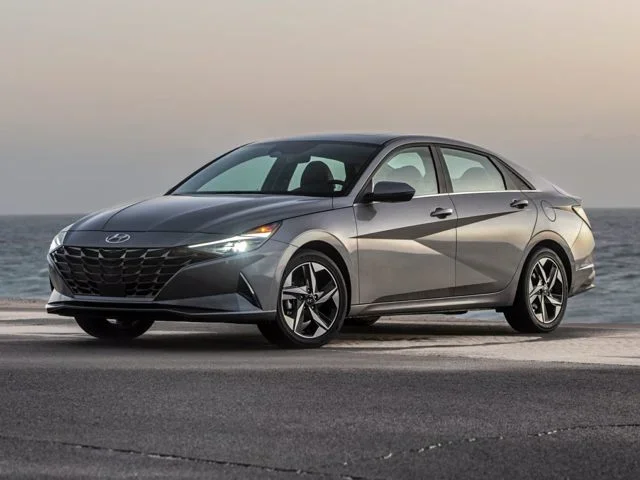 A Hyundai Elantra parked outside
