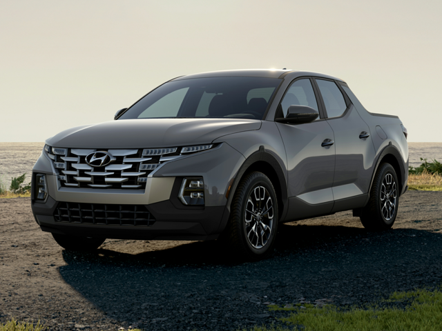 A silver Hyundai Santa Cruz parked outdoors