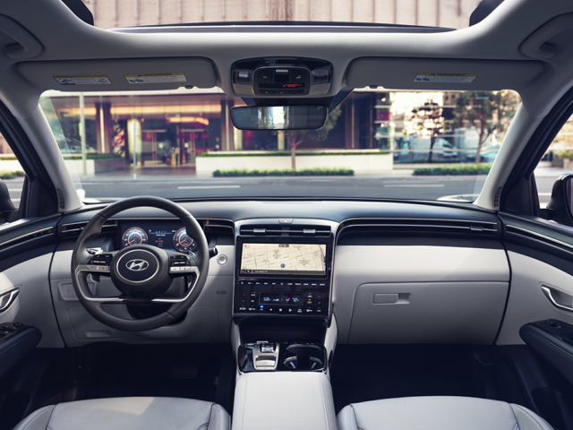 The front dashboard of a Hyundai vehicle