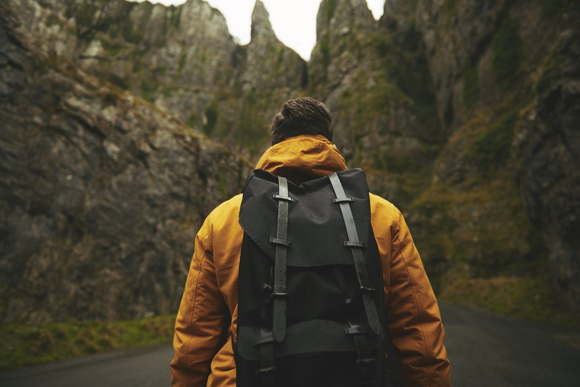 A person hiking in an outdoor park