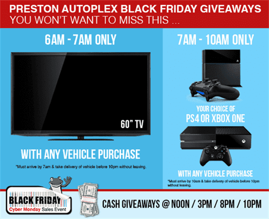 Black Friday Giveaways at Preston Autoplex
