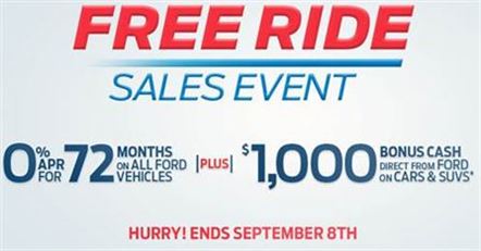 Ford Free Ride Sales Event Preston Ford