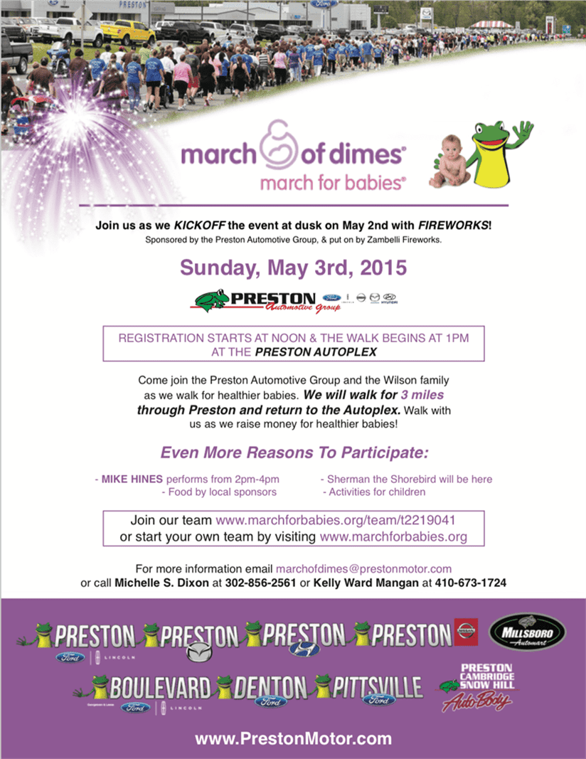 March of Dimes Preston auto group