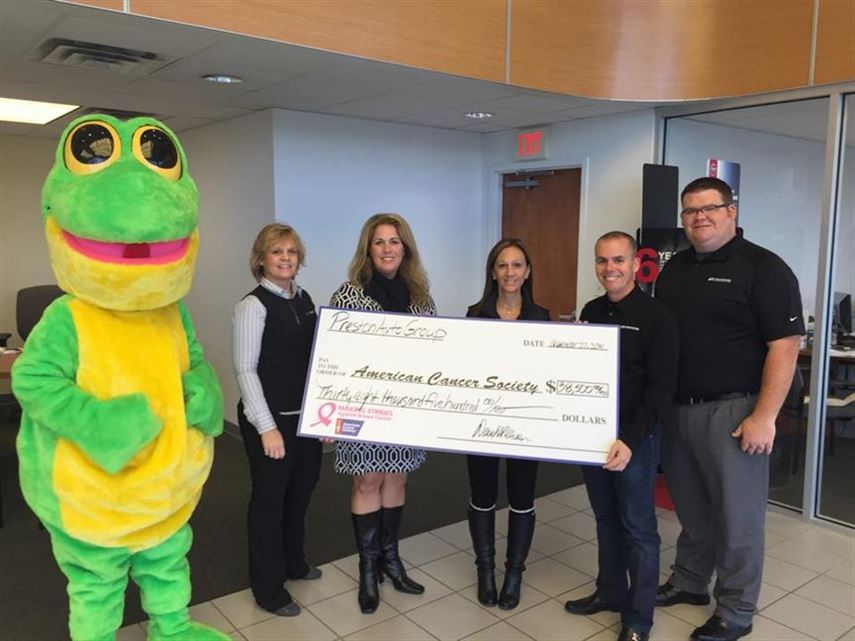 preston donates to american cancer society