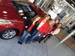 Hyundai wearing red