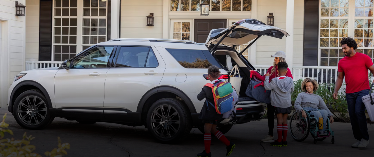 2026 Ford Explorer with rear cargo area open