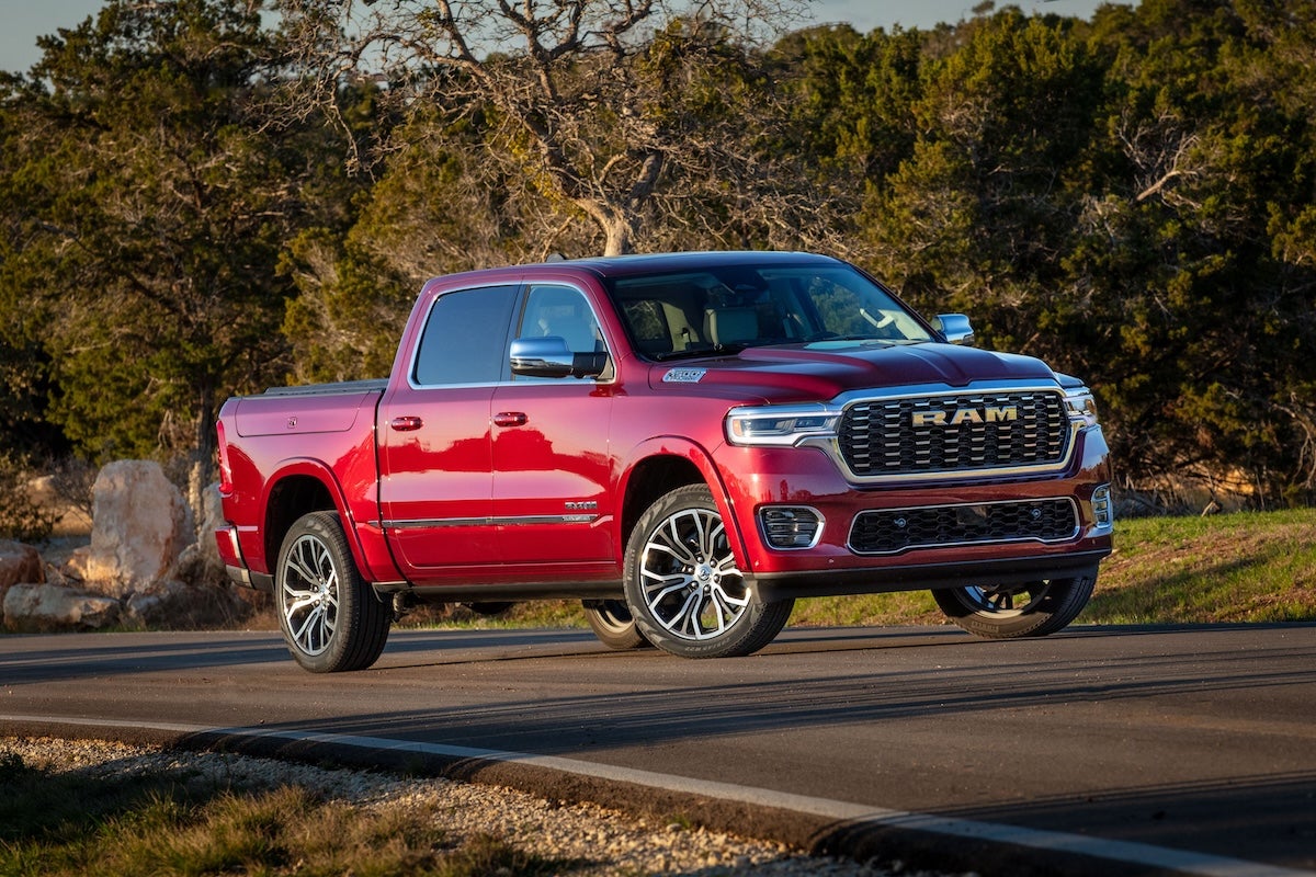 2025 Red RAM 1500 Tungsten - Front/Side View