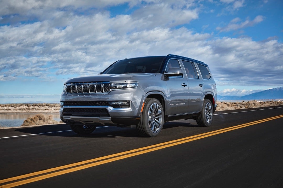 NACTOY Finalist 2022 Jeep Grand Wagoneer silver highway