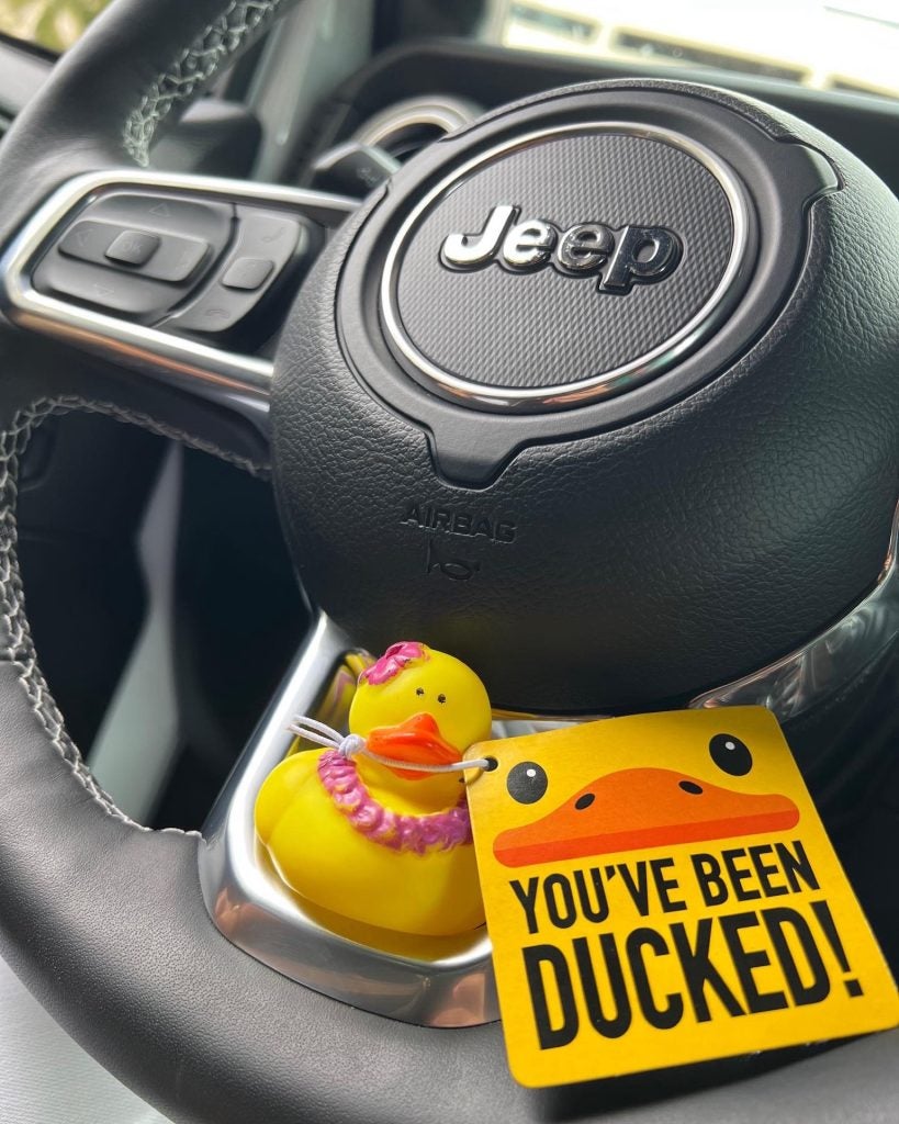 Spreading joy with a rubber duck.