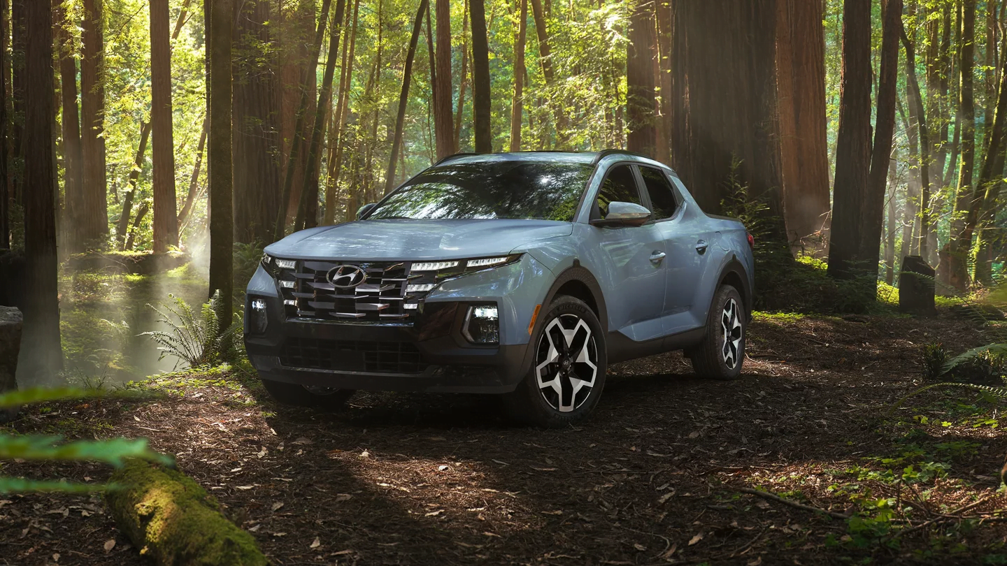 2024 Hyundai Santa Cruz in a forest