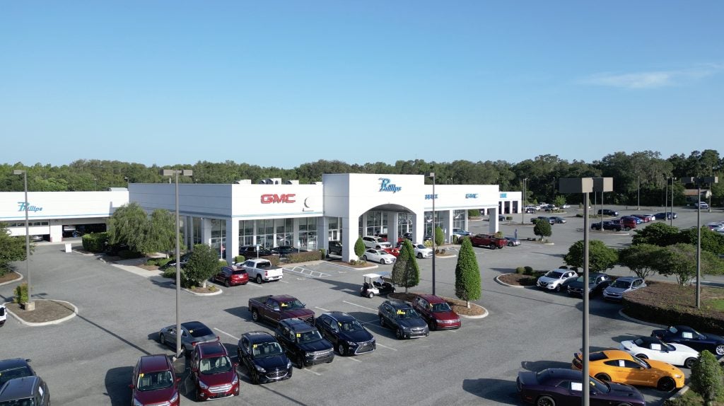 Phillips Buick GMC drone image - building and lot