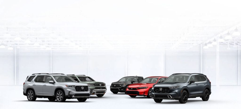 2026 Honda models lineup, with options that range from compact sedans to family SUVs.