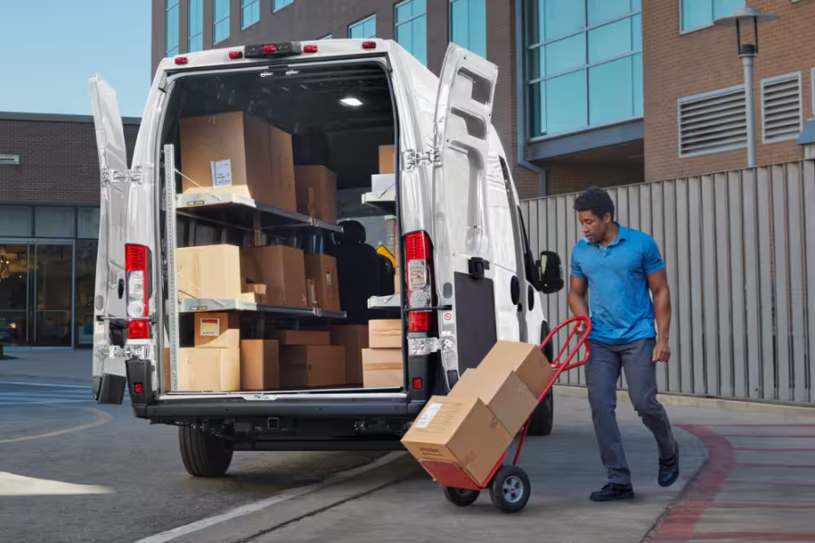 Ram commercial work truck equipped with a specialized business upfit