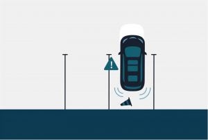 Chrysler Pacifica PARKSENSE® REAR PARK ASSIST SYSTEM explanatory graphic.