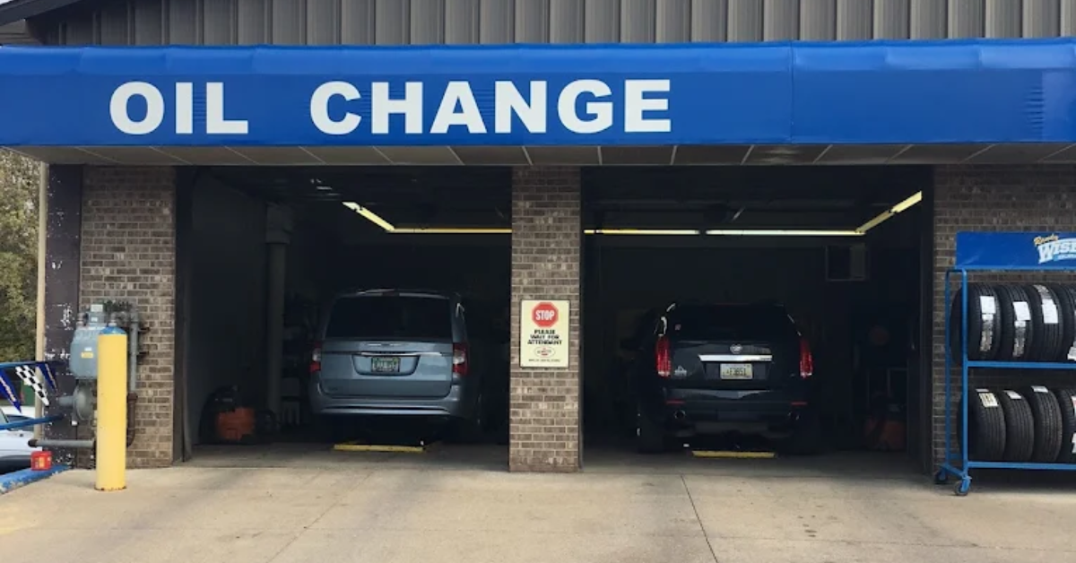 Vehicle receiving service in a service bay