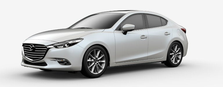 Snowflake White Pearl Mica, one of the 2017 Mazda3 colors.
