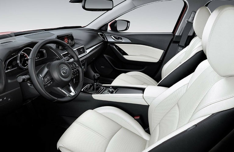 2018 Mazda3 front interior view.