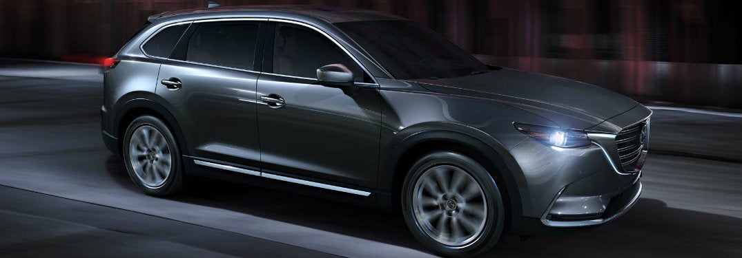 2018-Mazda-CX-9-driving-at-night-with-headlights-on