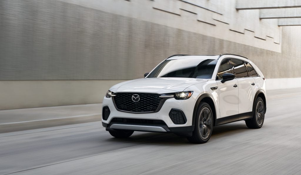 The 2026 Mazda CX-70 with Rhodium White exterior color