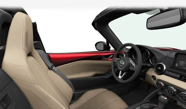 Tan Leather Interior in the 2018 Mazda MX-5 Miata RF Grand Touring