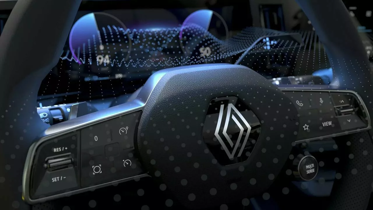 Volante Renault con tecnología de asistencia al conductor y pantalla digital