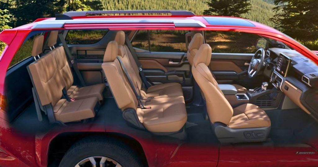 The 2026 Toyota 4Runner i-FORCE MAX models can seat up to 7 passengers