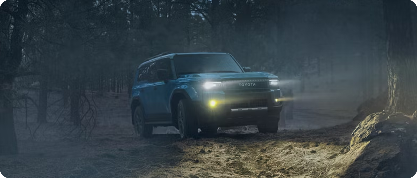 Rigid Industries LED fog lights on Land Cruiser