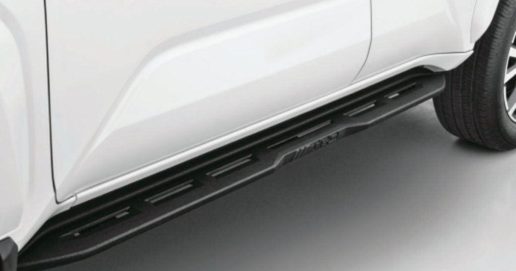 The 2026 Toyota 4Runner running boards and step bars for easy entry