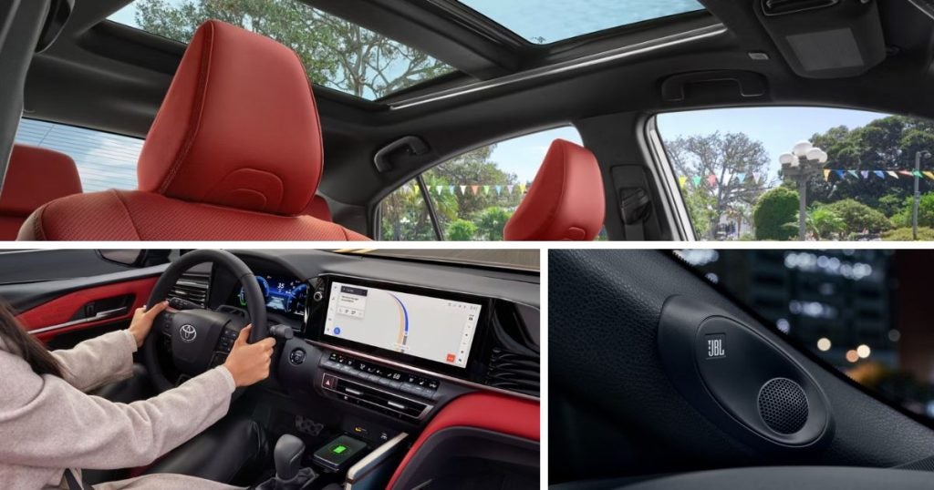 The various interior features of the 2026 Camry XSE