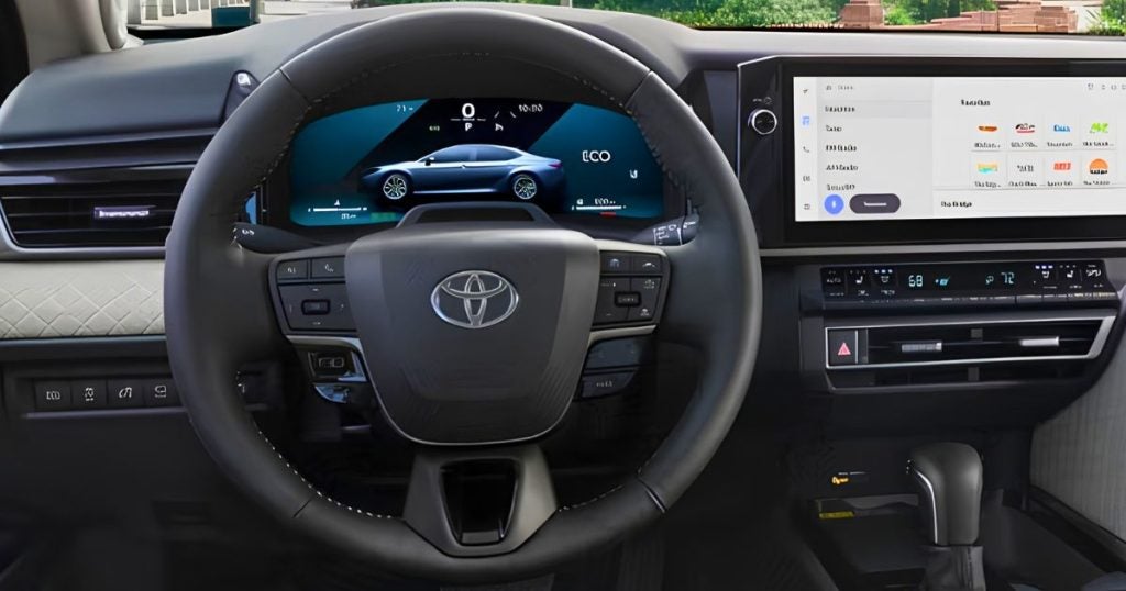 The available 12.3-inch digital gauge cluster in the 2026 Camry XLE